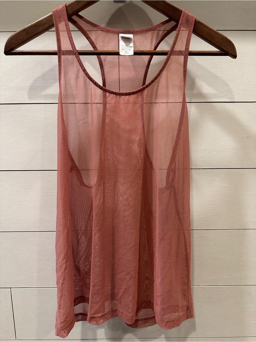 Victoria Secret Women's Mesh Racerback Tank - Dusty Rose- size Medium